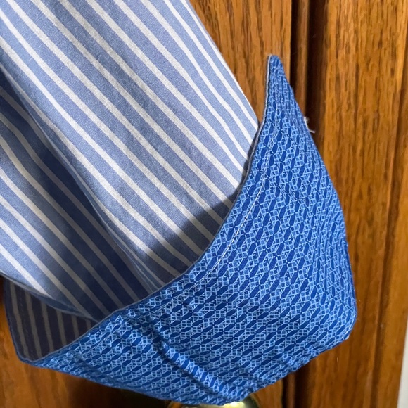 Vintage Panhandle Slim Blue Striped Shirt Button Front 1 Pocket Men's Size XXL - Picture 7 of 12